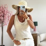 Debardeur lin beige