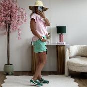 Jupe short coton vert