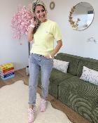 Pull avec mitaines jaune