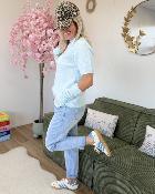 Pull avec mitaines bleu