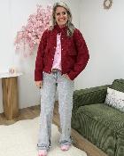 Bombers bouclettes bordeaux