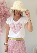 Tee shirt coeur liberty rose