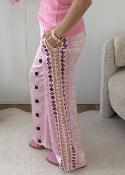 Pantalon en soie rose