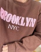 Sweat Brooklyn marron rose