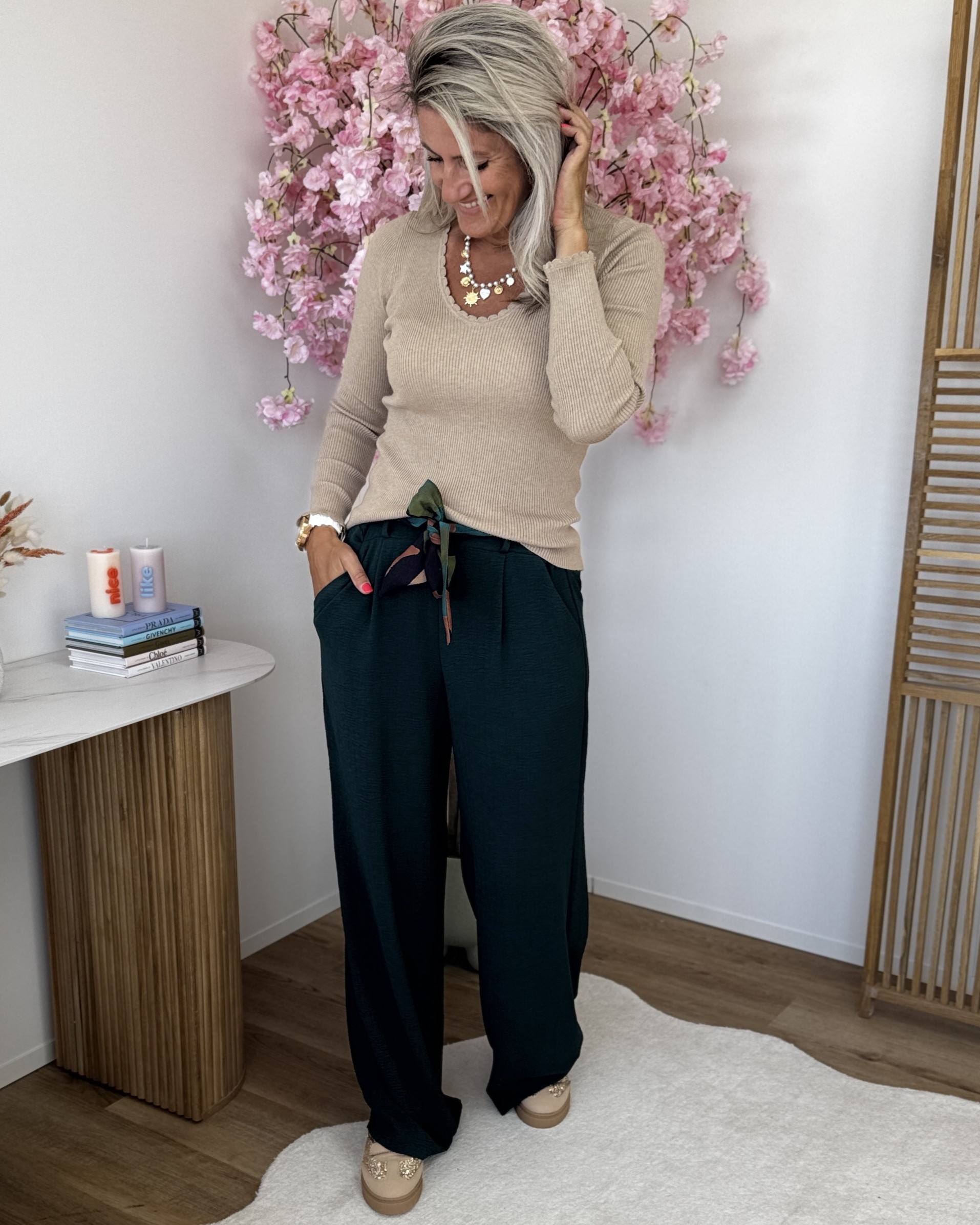 Pantalon Paula vert canard