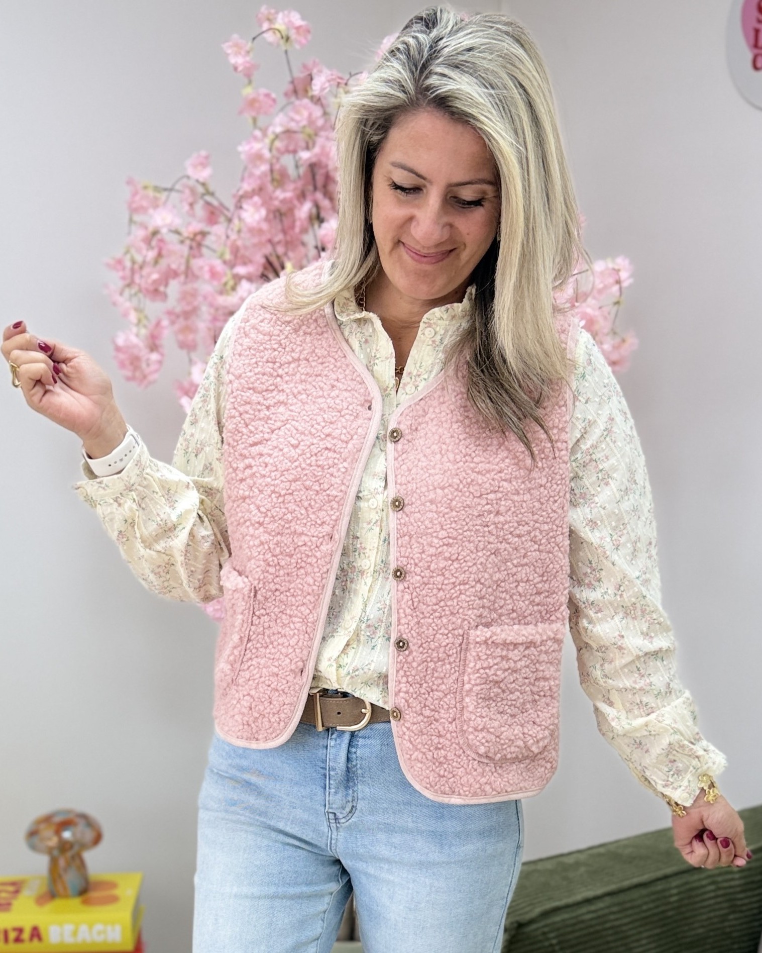 Gilet Audrey rose