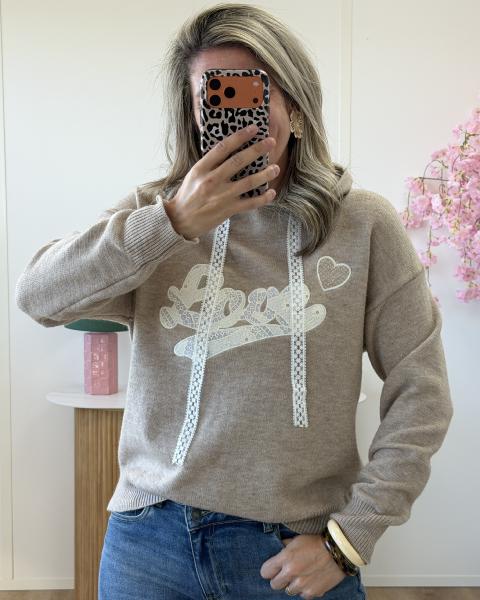 Pull à capuche love