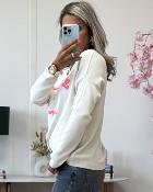 Pull mlle en leopard ecru