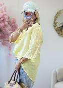 Blouse en lin jaune