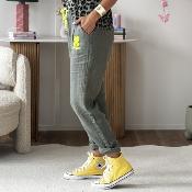 Pantalon Amour jaune fluo