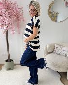 Pull en maille avec collier marine