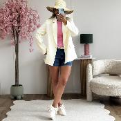 Blazer oversize ecru (taille grand)