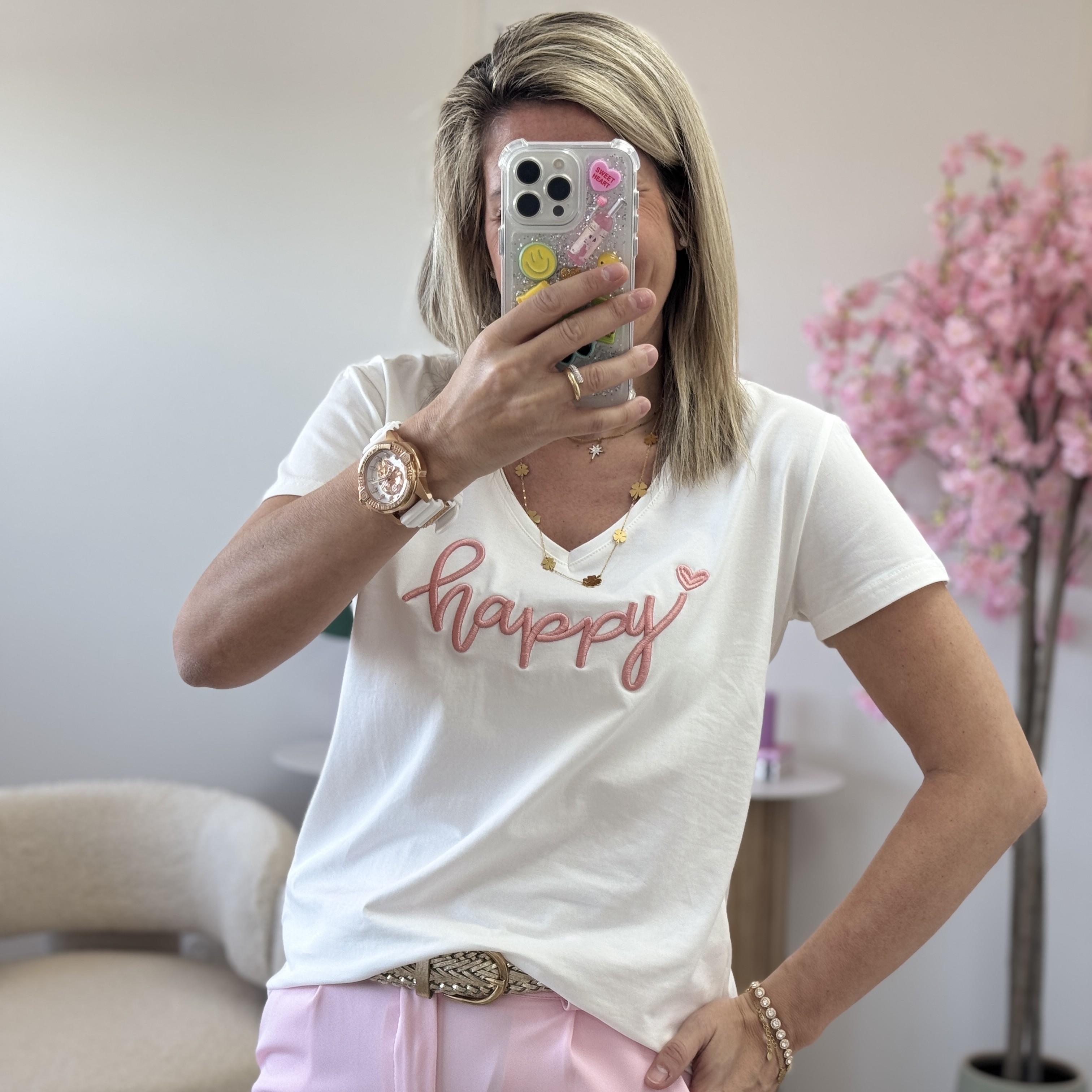 Tee shirt happy rose
