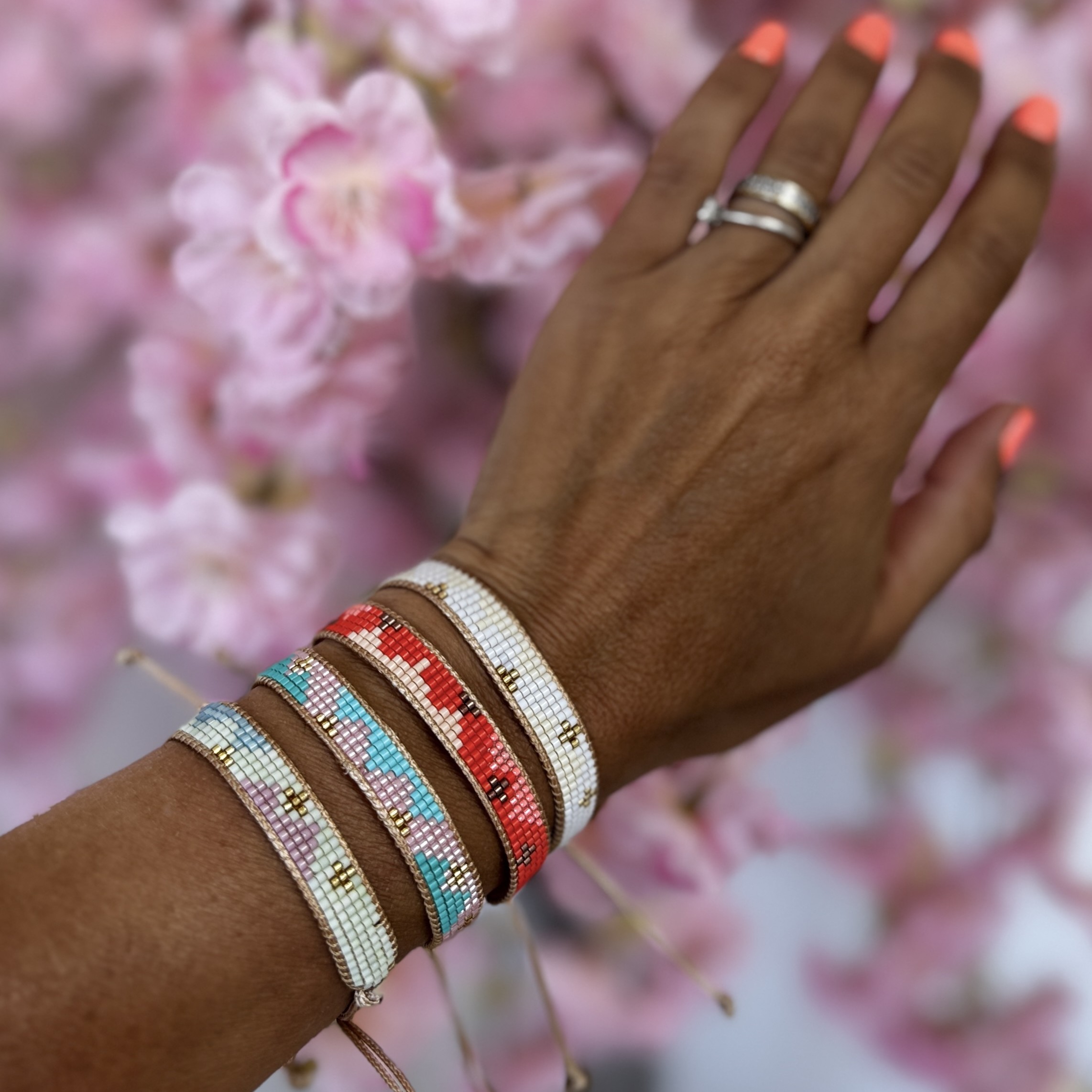 Bracelet B3 blanc ecru or