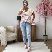 Tee shirt Monica rose jaune