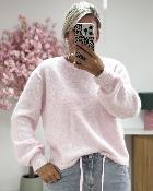 Pull dos croisé rose