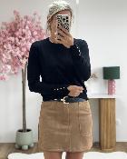 Ceinture en cuir coeurs noirs