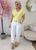 Top en maille lurex jaune
