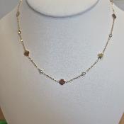 Collier trefles et strass