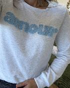 Sweat Amour Gris Ciel