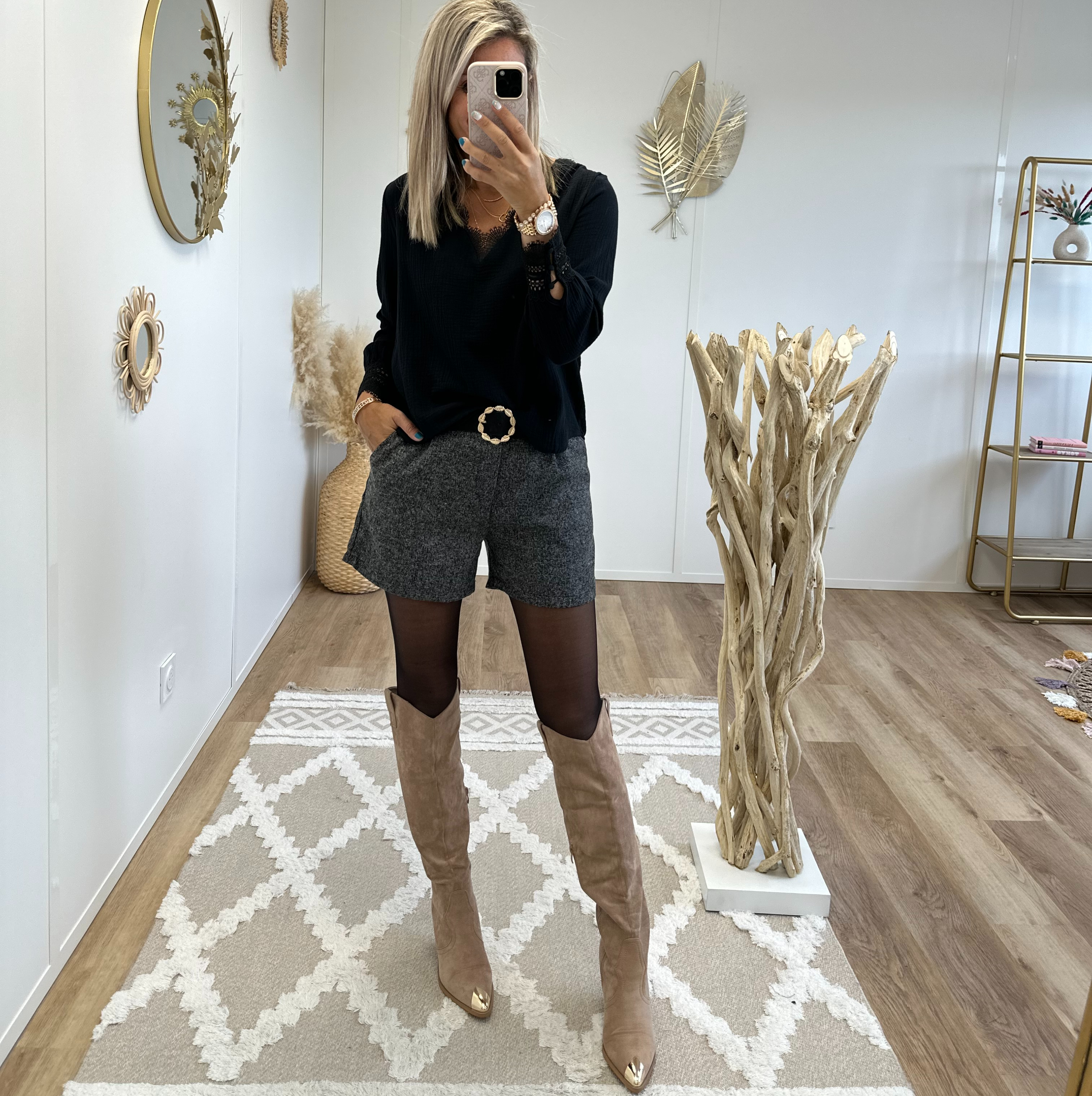 Short Bonnie gris