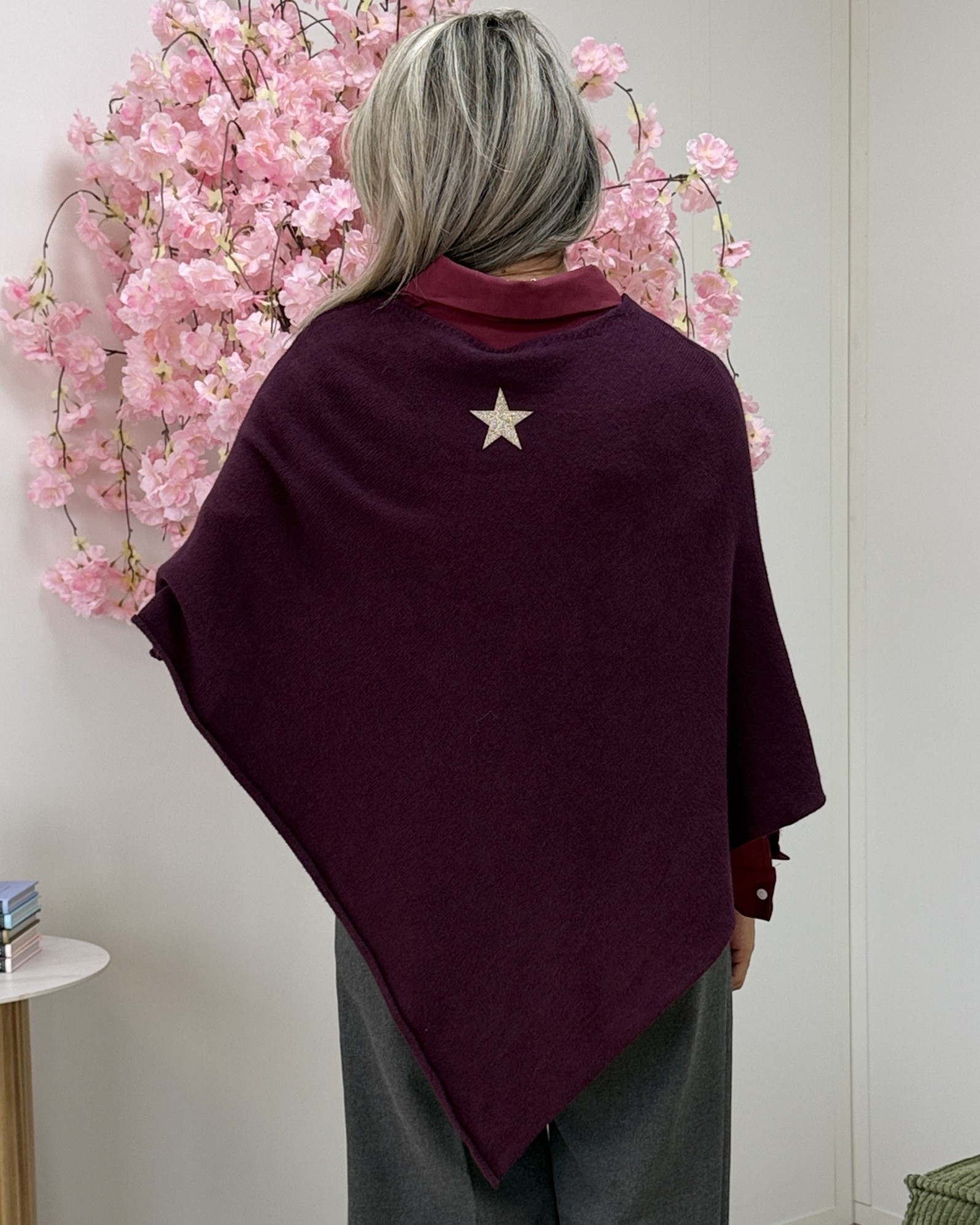 Poncho bordeaux
