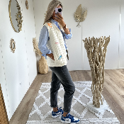 Veste sans manches satinée