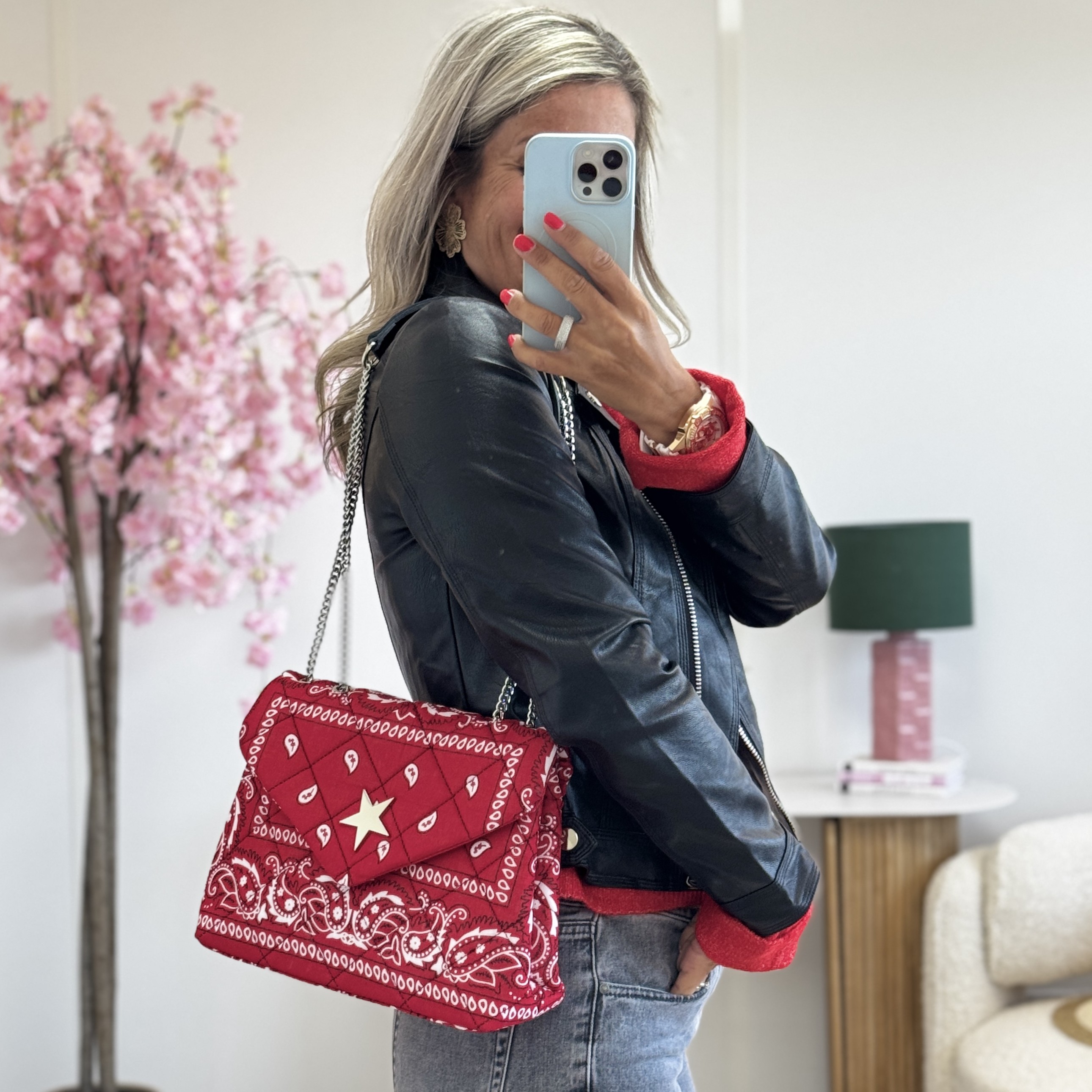 Sac matelassé rouge
