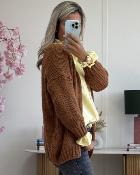 Gilet grosse maille marron