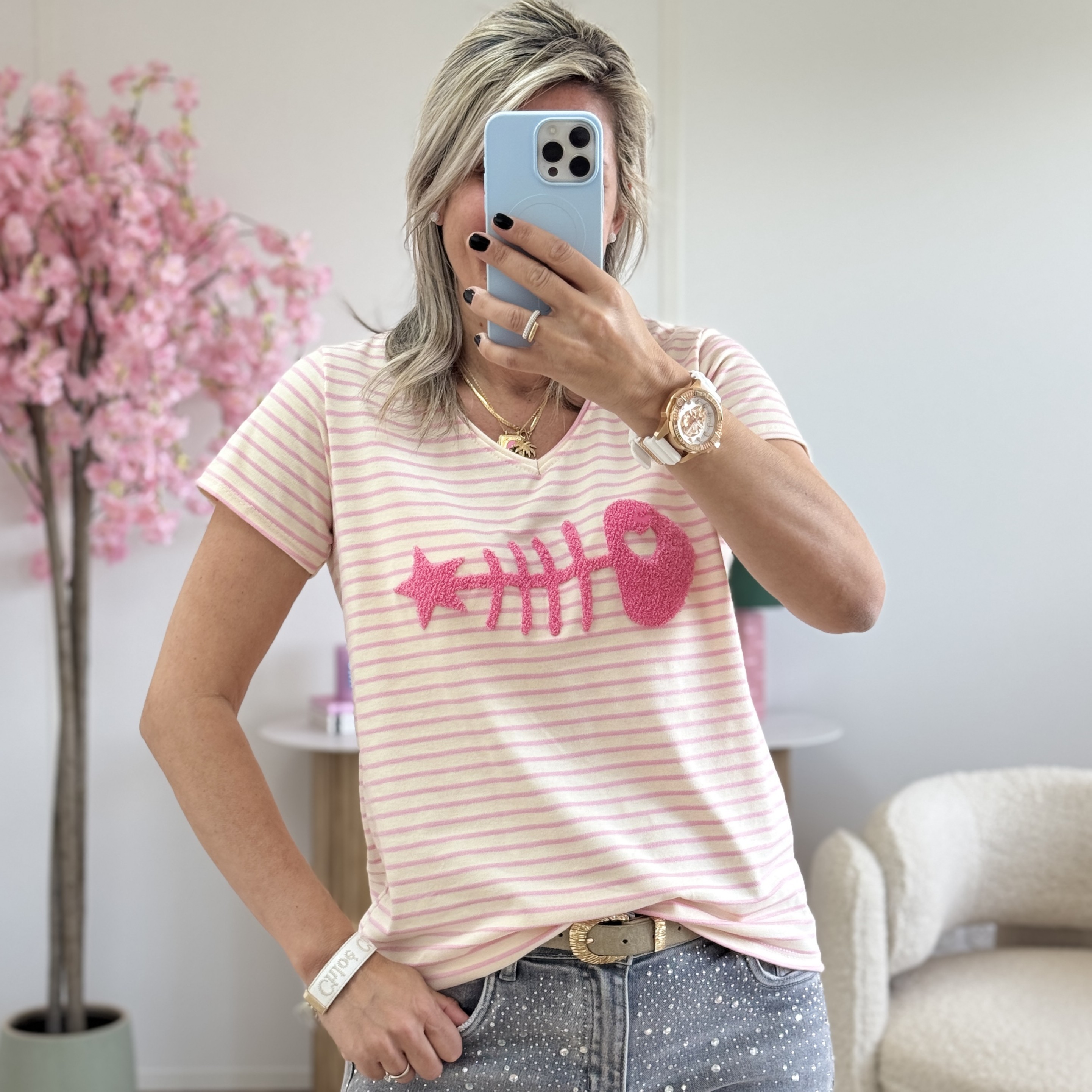 Tee shirt fish rose