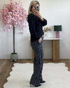 Pantalon à carreaux noir