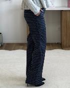 Pantalon à carreaux marine