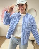 Bombers matelassé bleu