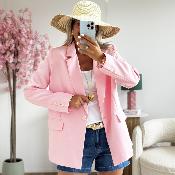 Blazer oversize rose (taille grand)