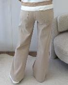 Jean wide leg beige