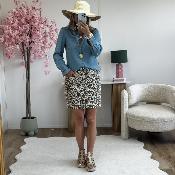 Jupe en jeans leopard