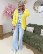 Gilet grosse maille jaune