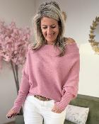 Pull chauve souris rose