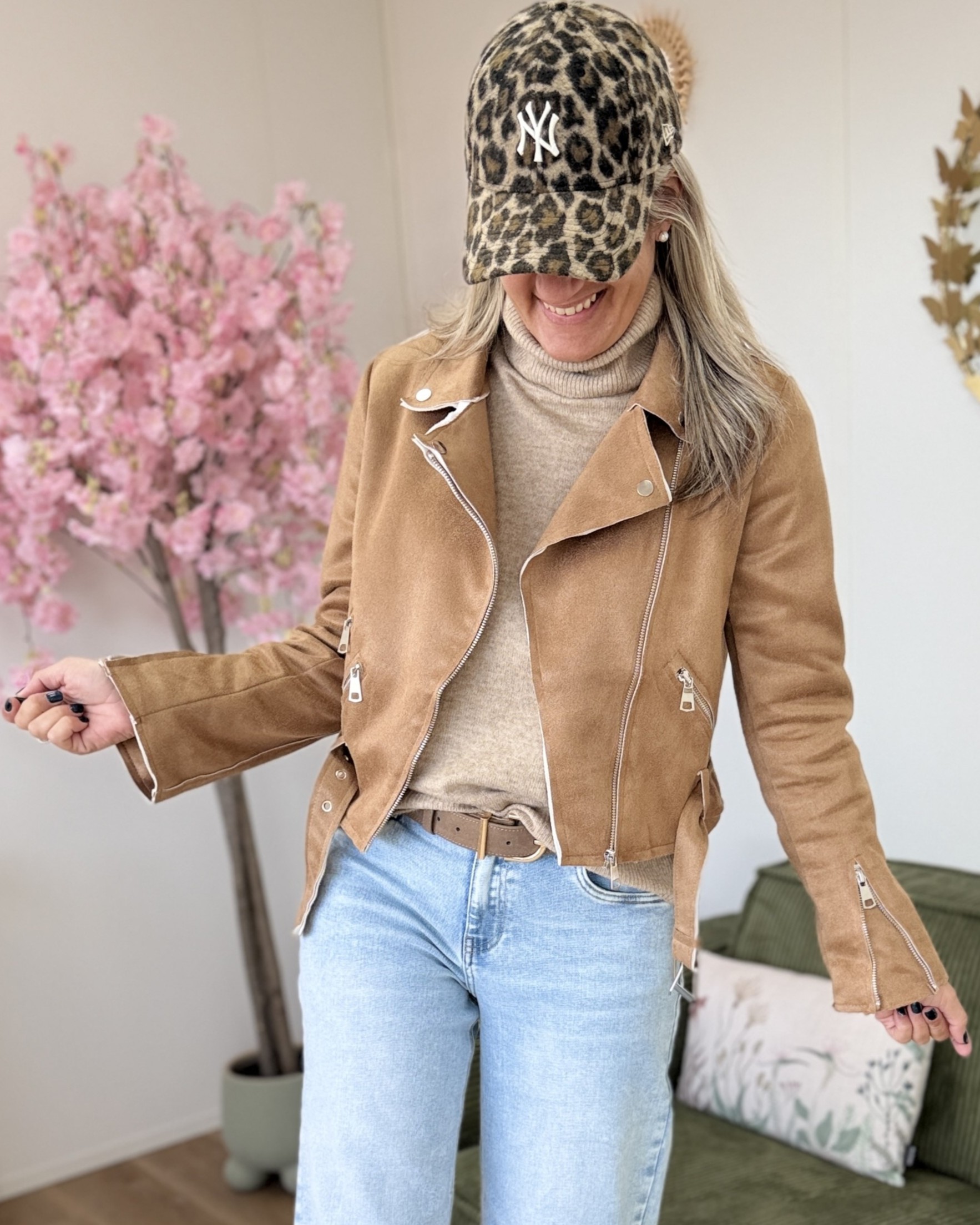 Perfecto suedine camel