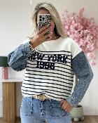 Pull NY blanc
