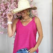 Top Flore fushia