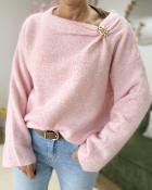 Pull bijoux rose