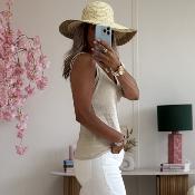 Debardeur lin beige