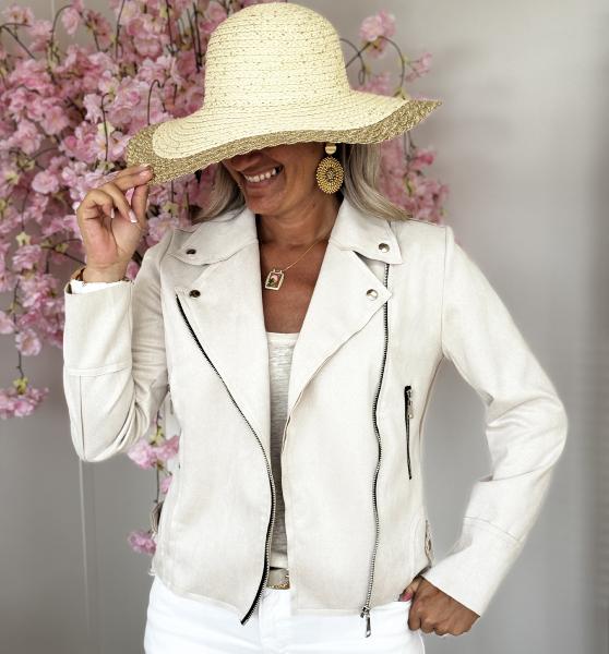 Perfecto suédine beige (taille grand)