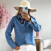 Chemise coeurs rouges