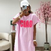 Robe tee shirt Ciao rose