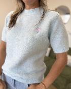 Pull avec mitaines bleu