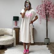 Robe Sweat Vintage beige rose