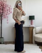 Pantalon Paula noir camel