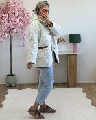 Manteau reversible blanc camel